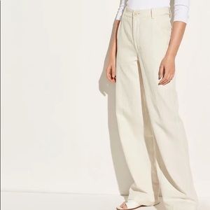 Vince high-rise linen and cotton wide leg pant